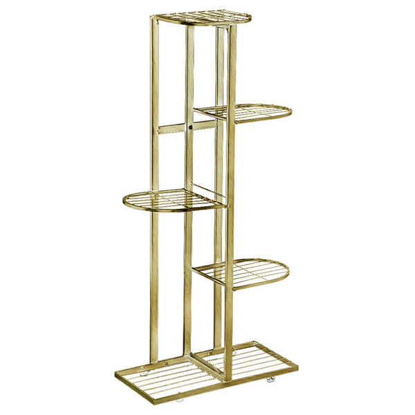 Metalowy duży kwietnik stojący na kwiaty rośliny 6 donic stojak 97cm, złoty