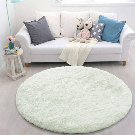 Shaggy Strado round carpet 200x200 WhiteLime (White Lime)