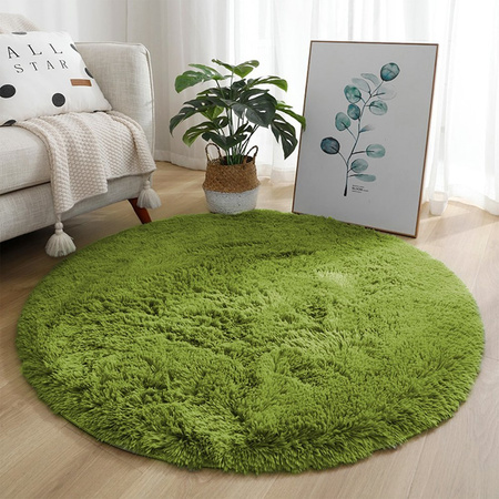 Shaggy Strado 80x80 round carpet GreenGrass (Green)