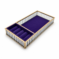Szklana szkatułka na biżuterię 26x13x4cm 4A Purple