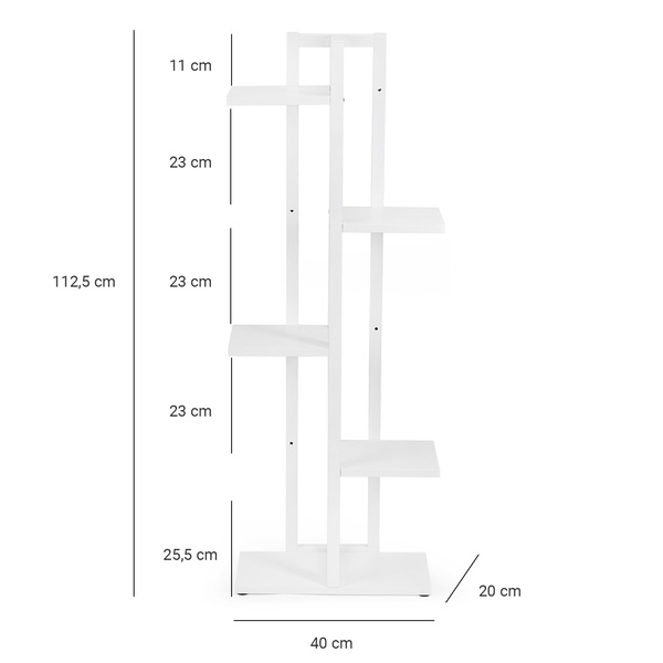Kwietnik stojący metalowy stojak na kwiaty rośliny 6 donic Tower 112,5cm, biały