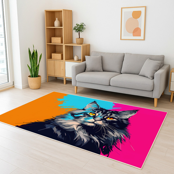 Dywan gamingowy 3D Main Coon 100x150 cm - nowoczesny wzór 3D do pokoju gracza