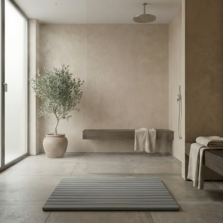 MATA łazienkowa antypoślizgowa POD PRYSZNIC brodzik do sauny basenu 43x61, szara