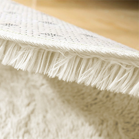 Dywan Shaggy antypoślizgowy nowoczesny salon miękki pluszowy 150x150, beżowy