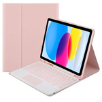 Etui z klawiaturą touchpad do Apple iPad 10.9 22 / 11 A16 2025 TPIP22 (Różowe)