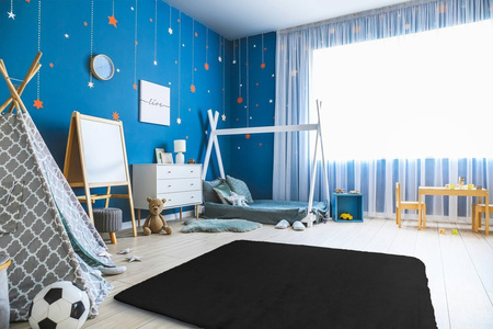 Dywan Rabbit futro królika antypoślizgowy nowoczesny miękki 120x170, czarny