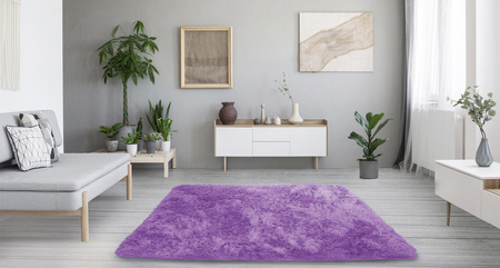Shaggy Strado room carpet 120x160 PurpleFlower (Light purple)