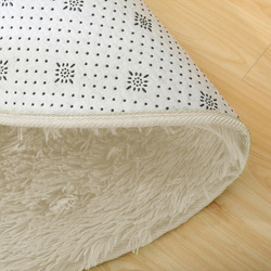 Dywan okrągły Shaggy 120x120 cm, beżowy CreamBeige - pluszowy do salonu
