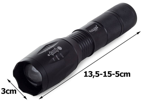 Latarka taktyczna Bailong z diodą LED cree zoom XM-L T6 model 1831