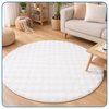 Dywan okrągły Rabbit Bubble 120 cm - miękki puszysty dywan do salonu i sypialni - biały
