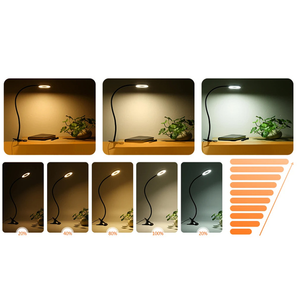 Lampa biurkowa LED z klipsem DML5, czarny