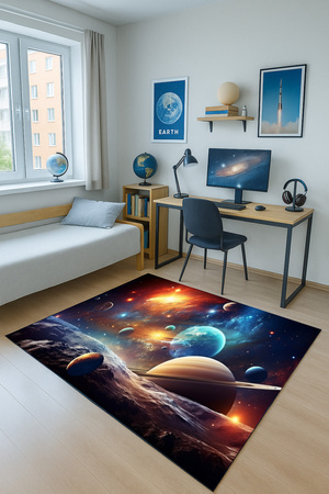 3D gaming carpet Strado Cosmos 120x170 cm planets stars galaxies