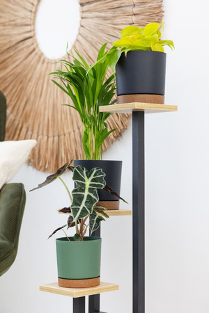 Kwietnik PEAK stojący metalowy stojak na kwiaty rośliny regał 83,5cm, czarny