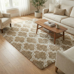 Dywan do salonu shaggy DECOR antypoślizgowy miękki puszysty modny 140x200, khaki