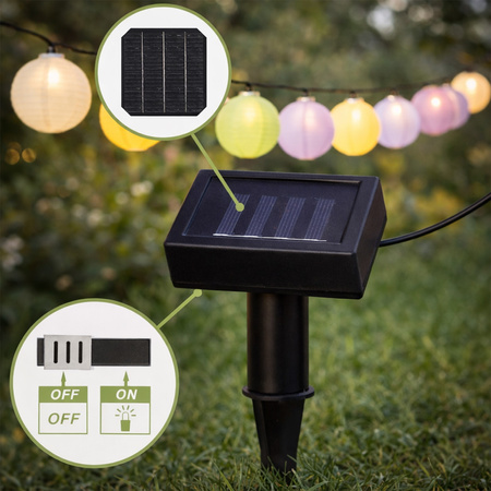 Lampiony solarne w kształcie kul 10 sztuk