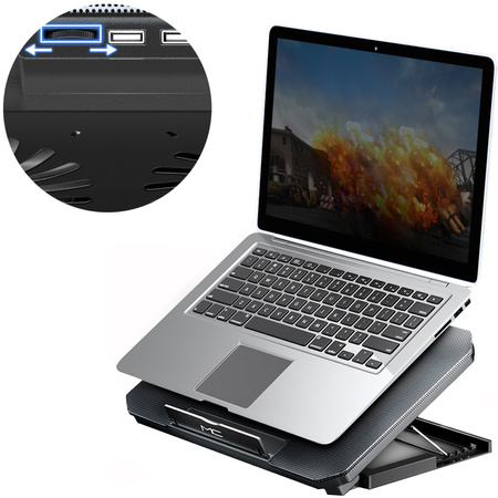 Strado Podstawka chłodząca pod laptop 12‑17″ aluminiowa | Regulowana, antypoślizgowa, cicha