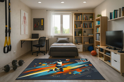 Dywan gamingowy 3D Basketball 100x150 cm - nowoczesny wzór 3D do pokoju gracza