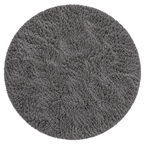 Shaggy Strado 80x80 GreyNight round carpet (Dark Gray)