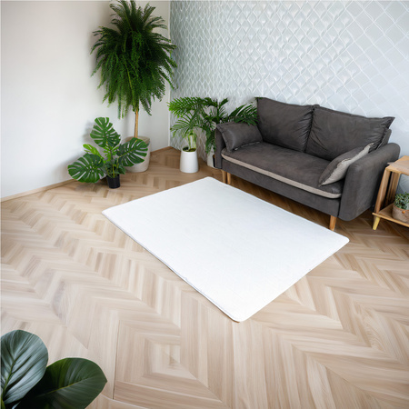 Dywan Rabbit 3D pluszowy miękki jedwabisty futro królika 120x170, biały