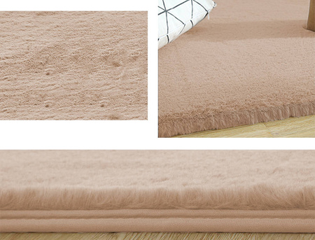 Dywan Rabbit futro królika antypoślizgowy nowoczesny miękki 120x170, karmelowy