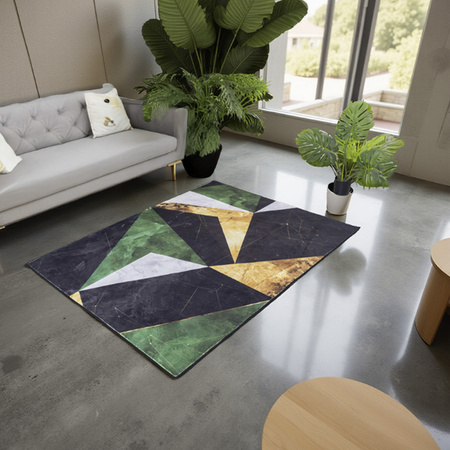 Dywan NOVO Strado nowoczesny do salonu marmurowy wzór velvet Zielony Marmur 120x160 cm