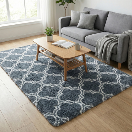 Dywan do salonu shaggy DECOR antypoślizgowy miękki puszysty modny 200x300 Silver Lantern