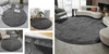 Shaggy Strado 150x150 GreyNight round carpet (Dark Gray)