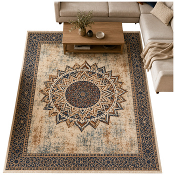 Duży dywan Mandala do salonu 200x300 orientalny NOVO antypoślizgowy miękki