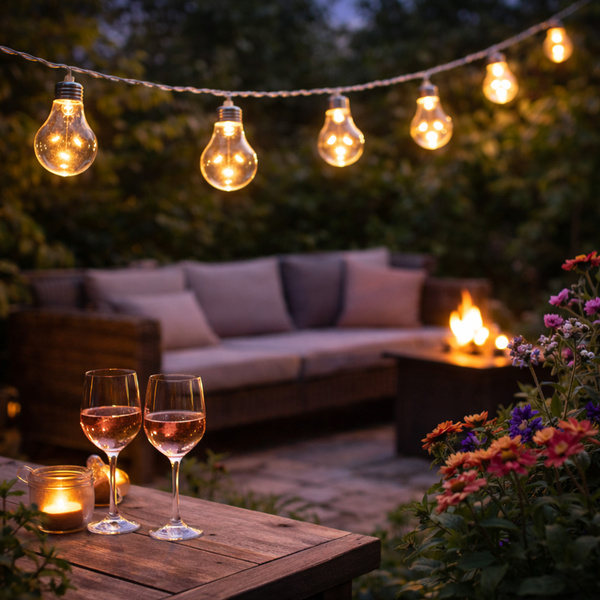 Lampki imprezowe na ogród balkon 50LED 7,5m girlanda świetlna łańcuch