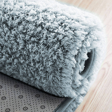 Dywan Alpaca nowoczesny puszysty pluszowy miękki loft salon 160x220, srebrny