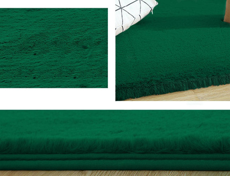 Dywan Rabbit futro królika antypoślizgowy nowoczesny miękki 120x170, zielony