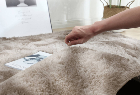 Dywan Okrągły Shaggy Ombre antypoślizgowy nowoczesny salon 80x80, karmelowy