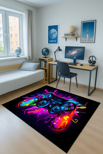 3D gaming carpet Strado ColorPad 100x150 cm modern with 3D effect for gamer's room