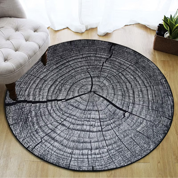 Dywan Novo 90x90 cm, Szary Pień - miękki, przyjemny w dotyku, do salonu i sypialni