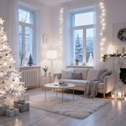 Lampki choinkowe 480 LED białe ciepłe wewnętrzne zewnętrzne 39m IP44, biały