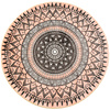 NOVO Strado round rug modern beige torte pattern for living room Aztec 100x100 cm