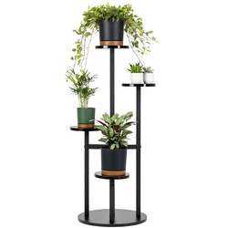 KWIETNIK FINO stojak metalowy na kwiaty rośliny na donice 4 poziomy 100 cm, czarny