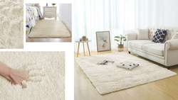 Dywan Shaggy 160x220 cm, beżowy CreamBeige - miękki, puszysty do salonu i sypialni