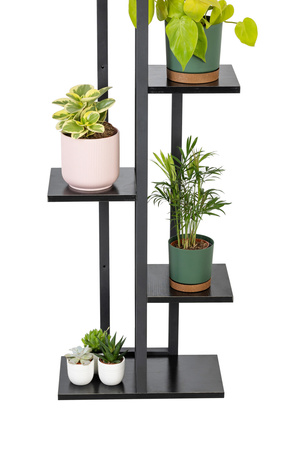 Kwietnik stojący metalowy stojak na kwiaty rośliny na 6 donic TOWER 112,5cm, czarny