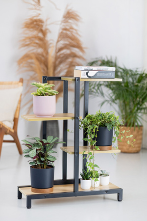 KWIETNIK 75 cm stojący metalowy stojak na kwiaty 4 poziomy półki mocny Oaza