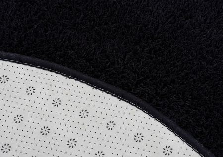 Dywan Okrągły Alpaca antypoślizgowy nowoczesny miękki pluszowy 90x90, czarny