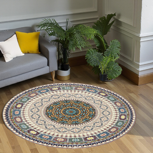 Dywan okrągły Novo 80x80 cm, beżowy Orientalny - pluszowy do salonu