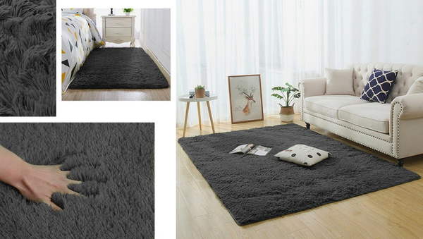 Dywan Shaggy 160x220 cm, ciemnosrebrny - miękki, puszysty do salonu i sypialni
