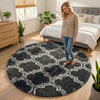 Dywan okrągły do salonu shaggy DECOR antypoślizgowy miękki puszysty 120x120, szary
