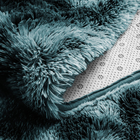 Dywan Okrągły Shaggy Ombre antypoślizgowy nowoczesny salon 120x120, granatowy