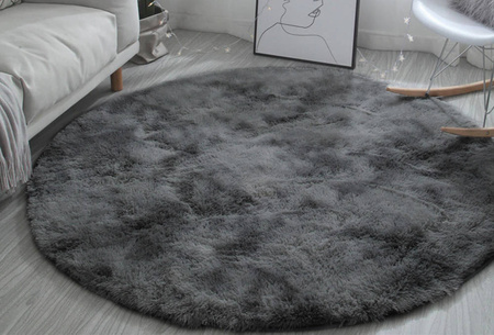 Shaggy Ombre Strado Round Carpet 80x80 OmbreGrey (Dark Gray)