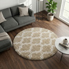 Dywan okrągły do salonu shaggy DECOR antypoślizgowy miękki puszysty 120x120, khaki