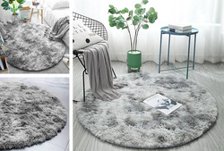 Shaggy Ombre Strado Round Carpet 300x300 OmbreSilver (Light Gray)