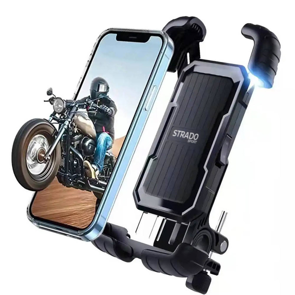 Solidny uchwyt rowerowy na telefon zaciskany na 4 strony do 170mm, czarny