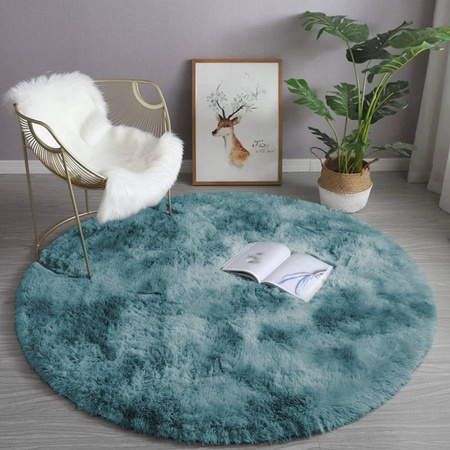 Shaggy Ombre Strado Round Carpet 120x120 OmbreNavy (Dark Blue)